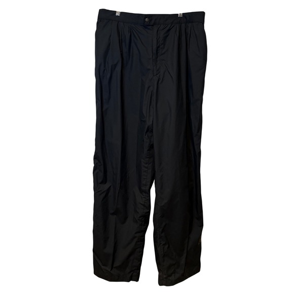 DryJoys FootJoy Mens XL Black Golf Rain Pants Waterproof Windproof Full Zip Legs
